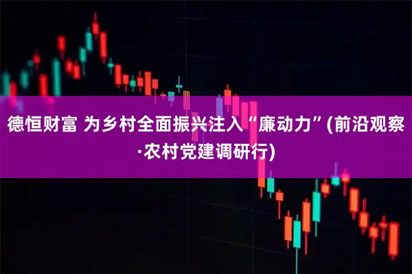 德恒财富 为乡村全面振兴注入“廉动力”(前沿观察·农村党建调研行)